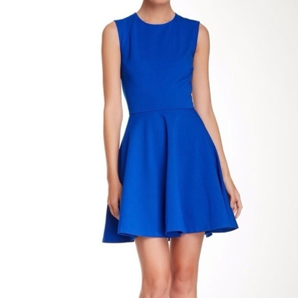 Diane Von Furstenberg Jeannie Blue Pleated A-Line Dress Sz 2